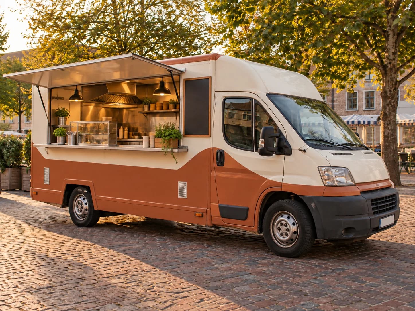 Realistische Visualisierung nach der Bearbeitung für Foodtruck-Design visualisieren