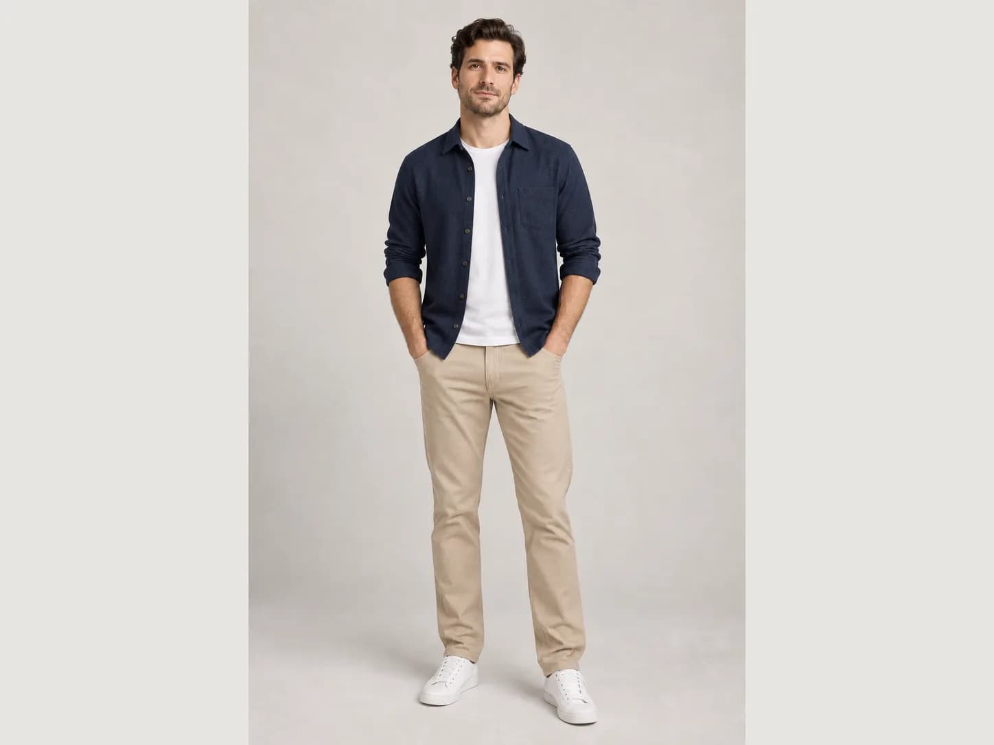 Realistische Visualisierung nach der Bearbeitung für Outfit im Foto mit KI ändern
