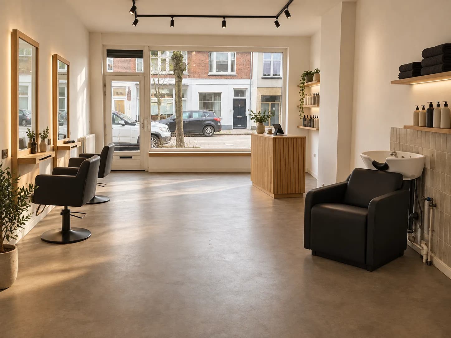 Realistische Visualisierung nach der Bearbeitung für Friseursalon mit KI gestalten