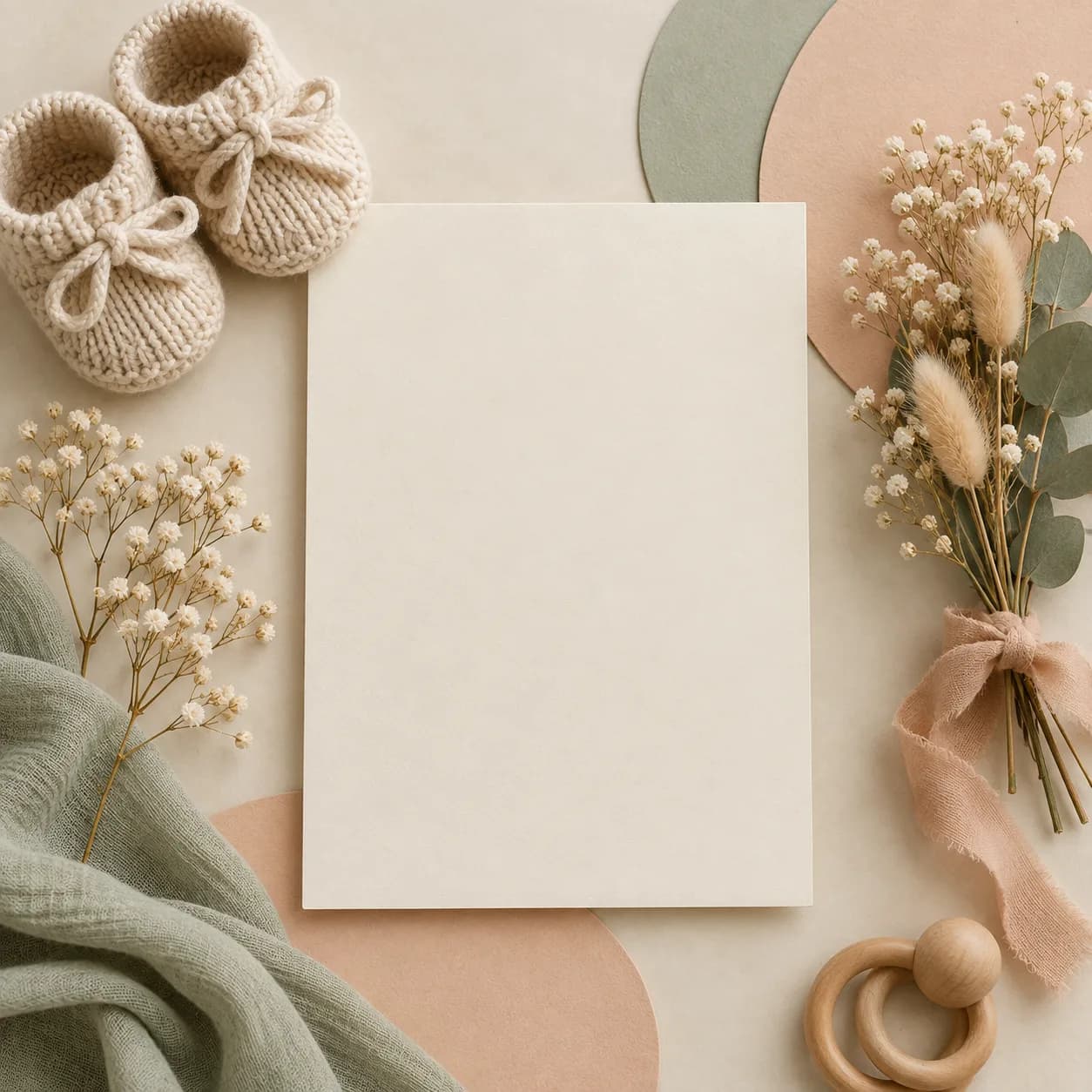 Fertig erstelltes Bild für Babyshower-Einladung mit KI erstellen