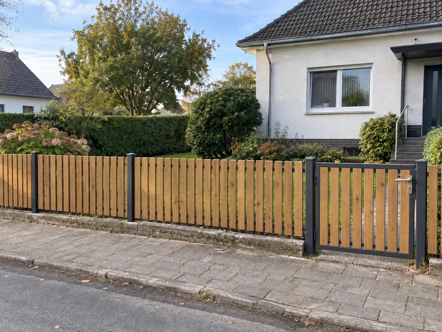 Realistische Visualisierung nach der Bearbeitung für Zaun mit KI visualisieren