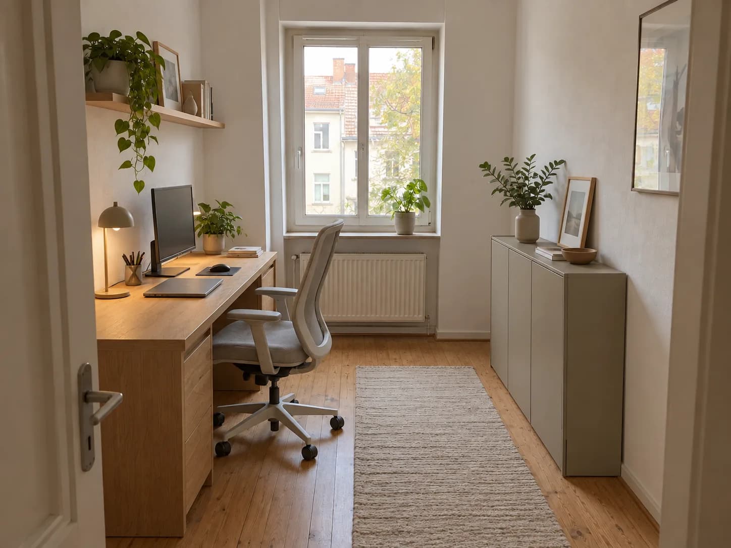 Realistische Visualisierung nach der Bearbeitung für Homeoffice mit KI einrichten
