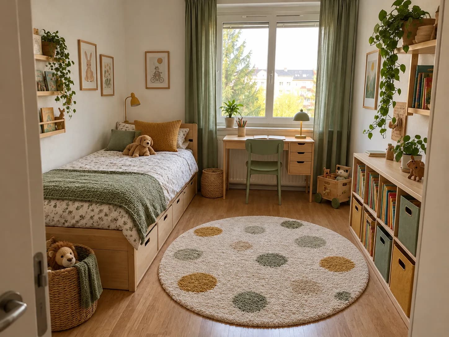 Realistische Visualisierung nach der Bearbeitung für Kinderzimmer mit KI gestalten