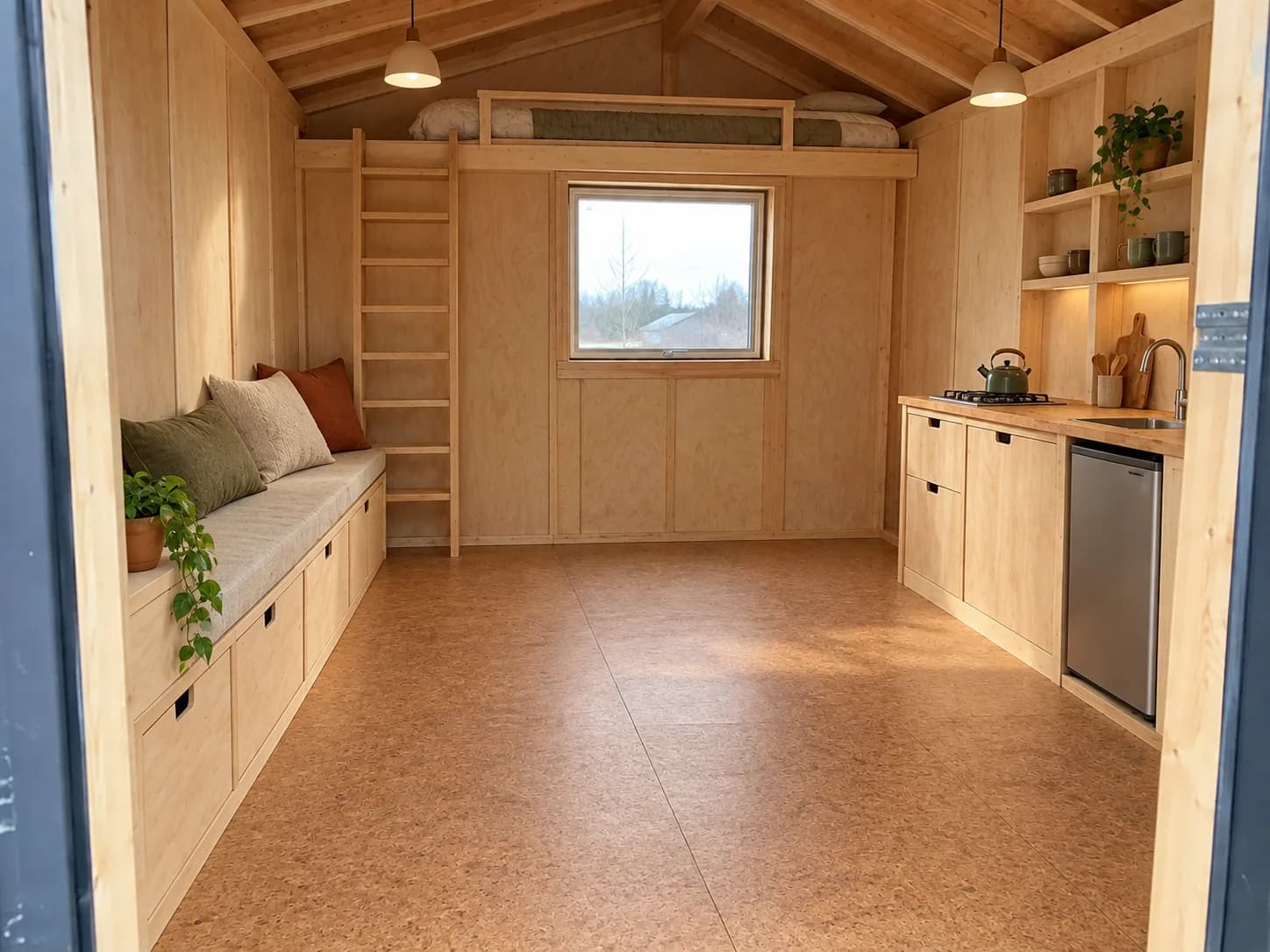 Realistische Visualisierung nach der Bearbeitung für Tiny House mit KI einrichten